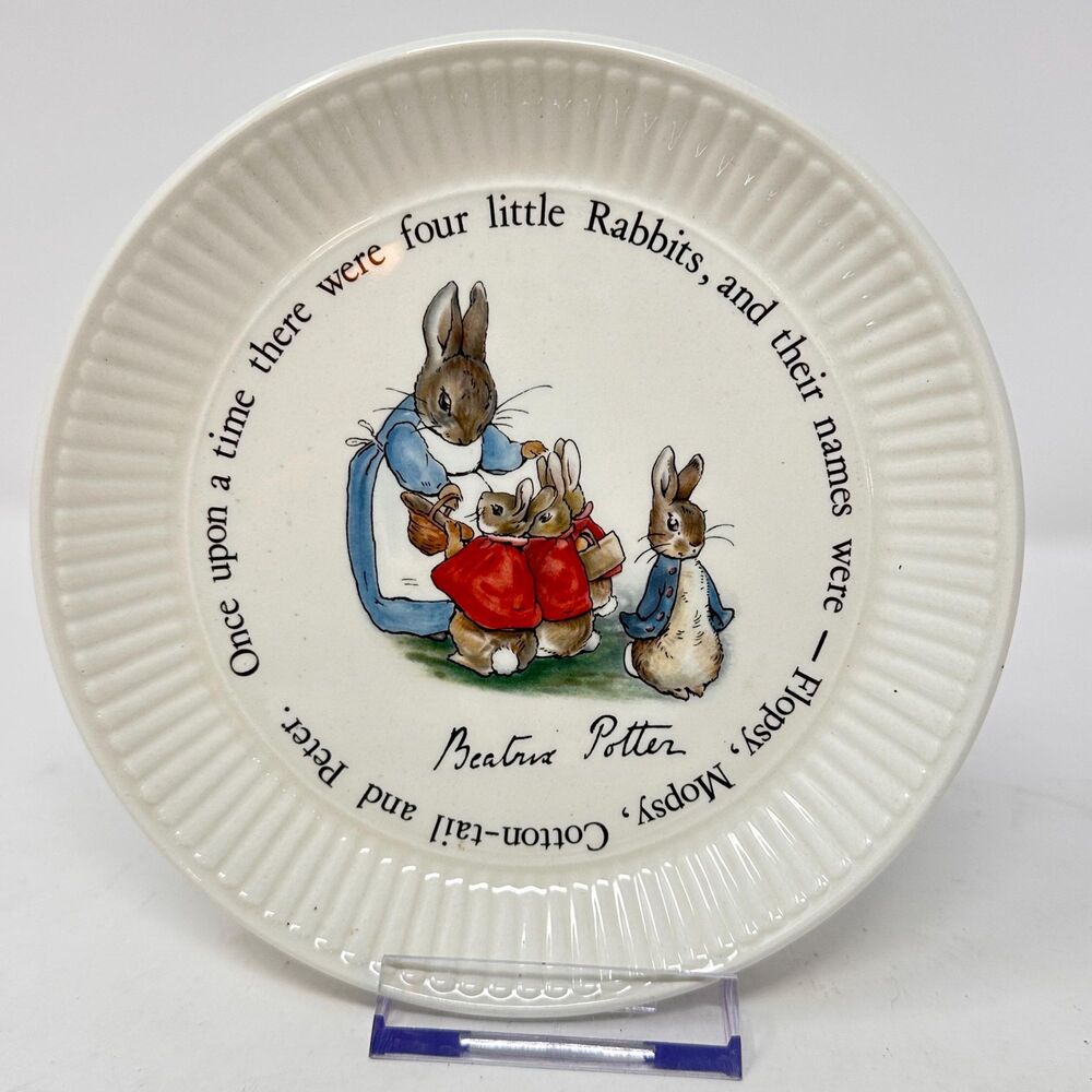 Wedgwood Peter Rabbit Plate Beatrix Potter 6" Vintage Child Nursery Fluted Rim